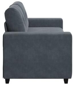Sofa dwuosobowa ciemnoszara 140 cm aksamit