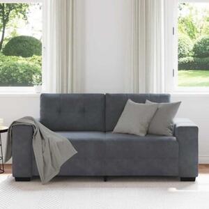 Sofa dwuosobowa ciemnoszara 140 cm aksamit