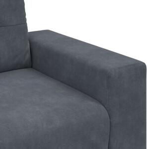 Sofa dwuosobowa ciemnoszara 140 cm aksamit