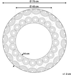 Lustro ścienne wiszące okrągłe 75 cm dekoracyjna metalowa rama miedziane Kollam Beliani