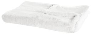 Koc do salonu materiałowy narzuta na łóżko 150 x 200 cm biały Chaab Beliani