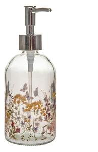Szklany dozownik do mydła 390 ml Flowers – Dakls