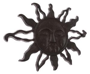 Czarna żeliwna dekoracja ścienna odpowiednia na zewnątrz Dakls Sunshine