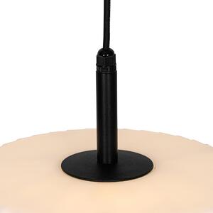 Zewnetrzna Nowoczesna zewnętrzna lampa wisząca czarna z białym kloszem 45,6 cm IP44 - Robbert Oswietlenie zewnetrzne