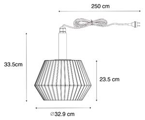 Zewnetrzna Nowoczesna zewnętrzna lampa wisząca czarna z białym kloszem 32,9 cm IP44 - Robbert Oswietlenie zewnetrzne