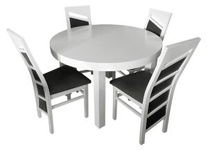 ZESTAW MEBLI: Stół rozkładany okrągły SIMPLE + 4 Krzesła KW90