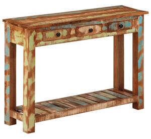 Stolik konsolowy, 110x30x76 cm, lite drewno z odzysku