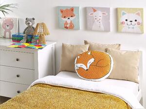 Zestaw 2 poduszek dla dzieci śpiący lisek maskotka pomarańczowy Dhanbad Beliani