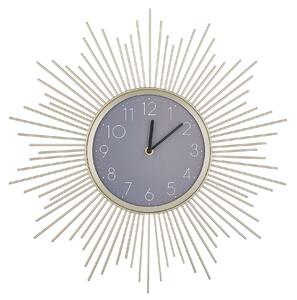 Zegar ścienny glamour złoto-szary cyfry arabskie dekoracyjny ø 45 cm Solura Beliani
