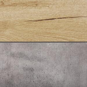 Komoda 4 szuflady efekt betonu jasne drewno czarna metalowa baza Acra Beliani