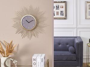 Zegar ścienny glamour złoto-szary cyfry arabskie dekoracyjny ø 45 cm Solura Beliani