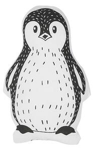 Poduszka dla dzieci pingwin maskotka do pokoju dziecięcego czarno-biała Hajdarabad Beliani