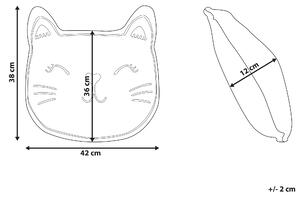 Poduszka dla dzieci kot maskotka do pokoju dziecięcego czarno-biała Cennaj Beliani