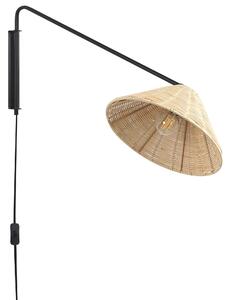 Boho lampa ścienna oświetlenie lampka kinkiet stożek rattanowa salon sypialnia naturalny Palena Beliani