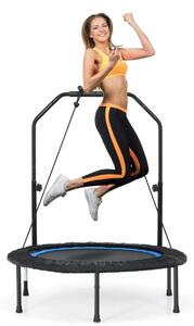 Składana mini trampolina fitness z regulowaną wysokością i 2 opaskami