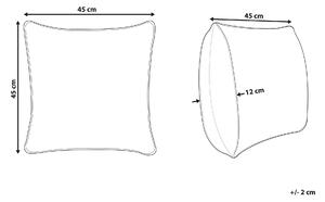 Klasyczna poduszka dekoracyjna ozdobna kwadratowa pasy 45 x 45 cm szara Behera Beliani