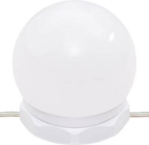 Szafka z lustrem i LED, biała z połyskiem, 90x31,5x62 cm