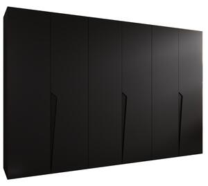 Szafa uchylna otwierana Piano 1 300 (3x100) wys. 202 cm czarny + u. czarny