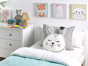 Poduszka dla dzieci królik do pokoju dziecięcego czarno-biała Kanpur Beliani