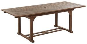 Rustykalny stół jadalniany ogrodowy drewno akacjowe 160/220 x 90 cm rozkładany ciemne drewno Amantea Beliani