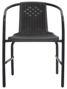 Krzesła ogrodowe, 6 szt., rattan syntetyczny i stal, 110 kg
