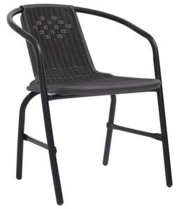 Krzesła ogrodowe, 6 szt., rattan syntetyczny i stal, 110 kg