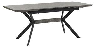 Industrialny rozkładany stół do jadalni efekt betonu czarne metalowe nogi Benson Beliani
