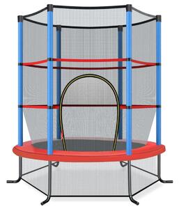 Trampolina dla dzieci z siatką i klapą 165 x 165 x 161 cm