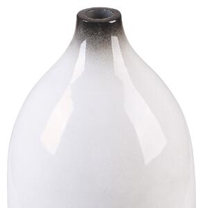 Nowoczesny wazon dekoracyjny z terakoty biało-czarny 36 cm Baeza Beliani