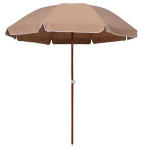 Parasol ogrodowy na stalowym słupku, 240 cm, taupe