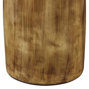 Rustykalny wazon dekoracyjny z terakoty ciemne drewno ze srebrnym Cyrene Beliani