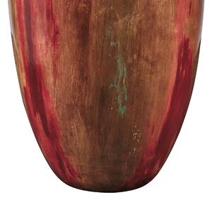 Nowoczesny wazon dekoracyjny z terakoty brązowy z abstrakcyjnym wzorem Himera Beliani