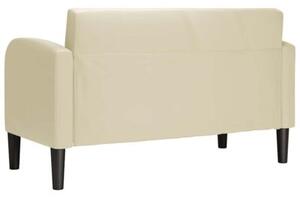 Sofa dwuosobowa kremowa 110 cm ze skÃ³ry ekologicznej