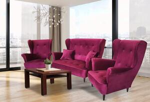 Zestaw pięknych stylizowanych mebli sofa Ludwik + 2 fotele