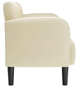 Sofa dwuosobowa kremowa 110 cm ze skÃ³ry ekologicznej
