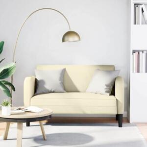 Sofa dwuosobowa kremowa 110 cm ze skÃ³ry ekologicznej