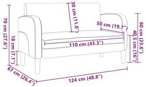 Sofa dwuosobowa kremowa 110 cm ze skÃ³ry ekologicznej