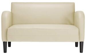 Sofa dwuosobowa kremowa 110 cm ze skÃ³ry ekologicznej