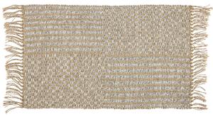 Ręcznie tkany chodnik jutowy bawełniany beżowy styl boho z frędzlami Adabag Beliani