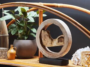 Rzeźba dekoracyjna abstrakcyjna jasne drewno jodłowe handmade naturalna Ocampo Beliani