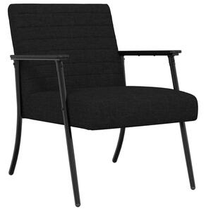 Nowoczesny fotel aksamitny w kolorze czarnym z ergonomicznym wsparciem i minimalistycznym designem