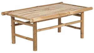 Prostokątny stolik kawowy drewno bambusowe 80 x 45 cm rustykalny styl do mieszkania i ogrodu jasny Todi Beliani