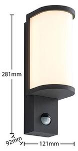 Lucande - Jokum LED Ogrodowe Lampa Ścienna w/Sensor Graphite Lucande