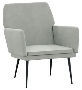 Fotel, jasnoszary, 62x79x79 cm, obity aksamitem