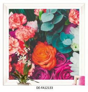 | SPRAWDŹ RABAT W KOSZYKU ! Obraz Colourful Flowers 90x90 DE-FA12133 MINDTHEGAP DE-FA12133