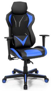 Ergonomiczne krzesło gamingowe niebiesko-czarne