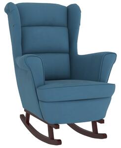 Fotel bujany z kauczukowymi nóżkami, niebieski, aksamit