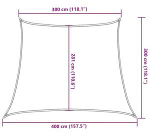 Żagiel przeciwsłoneczny, 160 g/m², taupe, 3/4x3 m, hdpe