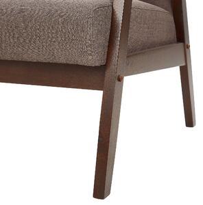 Retro fotel do salonu drewniana rama tapicerowany poliestrem brązowy Asnes Beliani