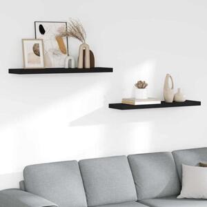 Półki ścienne, 2 szt., czarne, 90x23,5x3,8 cm, mdf